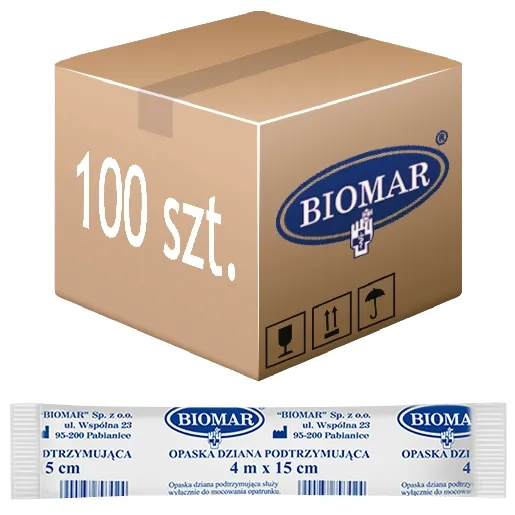 Opaska dziana podtrzymująca bandaż 15cm x 4m - 100 szt. Biomar