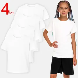 koszulka-t-shirt-dziewczecy-bawelniany-gladki-na-w-f-zestaw-4-pak-biala-176