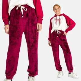 spodnie-damskie-dresowe-welur-joggery-luzne-na-gumie-miekkie-bordo-l