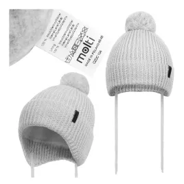 czapka-dziecieca-wiazana-merino-ciepla-na-zime-z-polarem-pomponem-46-48