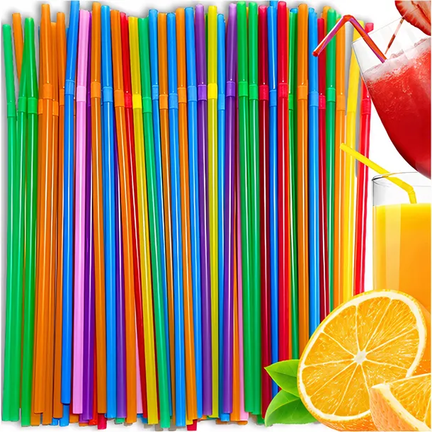 SŁOMKI RURKI DO PICIA ŁAMANE PLASTIKOWE JEDNORAZOWE KOLOROWE MIX 1000 SZT