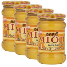 polski-miod-akacjowy-400g-x-4-sloiki-delikatny-zestaw-rodzinny-16-kg