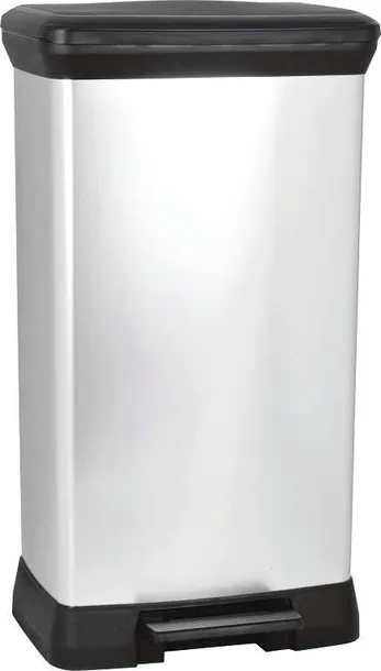 Kosz na śmieci z pedałem metalizowany 50l - Deco bin - CURVER