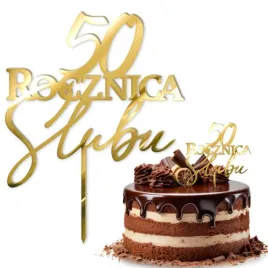 topper-z-pleksy-50-rocznica-slubu-zloty-lustrzany-13-x-17-cm