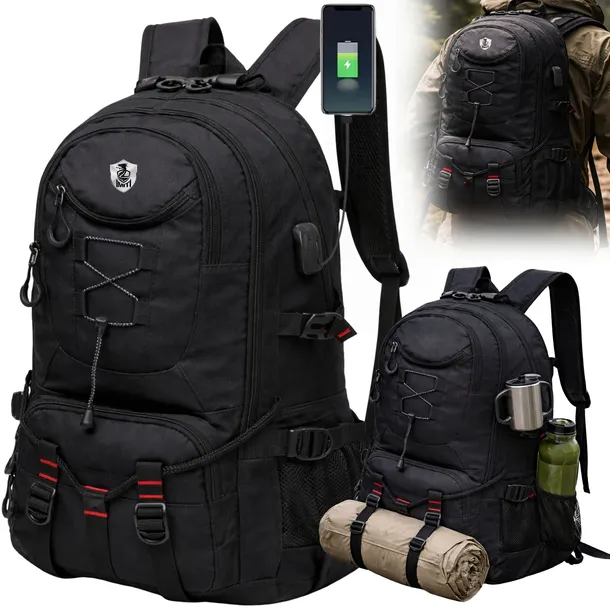 PLECAK TREKKINGOWY TURYSTYCZNY BIWAKOWY NA WYCIECZKĘ W GÓRY 30L SURVIVAL