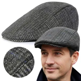 kaszkiet-meski-zimowy-ocieplany-elegancka-czapka-w-kratke-50percent-welny