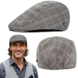 kaszkiet-meski-bawelniany-na-lato-czapka-w-kratke-szary-pako-jeans