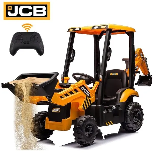 Koparka Ładowarka JCB 4w1 na akumulator dla dziecka 12V 12Ah moc 90 WAT