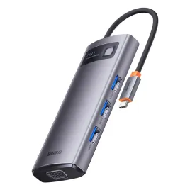 stacja-dokujaca-hub-7w1-usb-c-1xhdmi-1xvga-3xusb-3-2-1xpower-delivery-rj-45-ethernet-szary