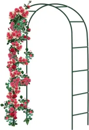 2x-pergola-metalowa-240-cm-luk-do-roz-zielona-kratka