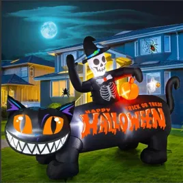 2x-czarny-kot-nadmuciwany-95ft-z-czaszka-dekoracja-halloween-led-na-zewnat