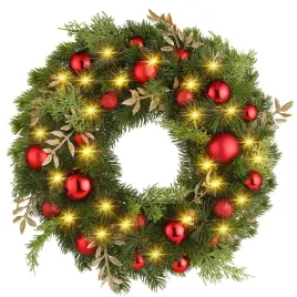 2x-wieniec-bozonarodzeniowy-led-40-cm-z-timerem-i-ozdobami-swiatecznymi