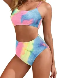 bikini-damskie-wysoki-stan-wielokolorowe-teksturowane-m