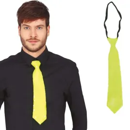 krawat-na-gumce-neonowy-zolty-cekinowy-blyszczacy-do-kostiumu-35cm