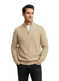 indicode-bezowy-sweter-meski-z-polgolfem-i-zamkiem-wzor-jodelka-l-rld