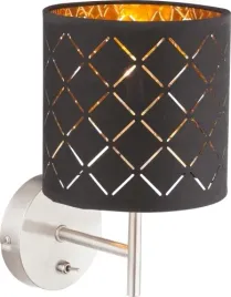lampa-scienna-clarke-15229w-okragla-czarna-zlota-satyna