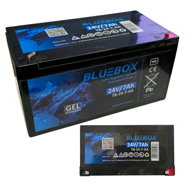 Akumulator żelowy BLUEBOX VRLA GEL 7Ah 24V do zabawek, zas. awaryjnych