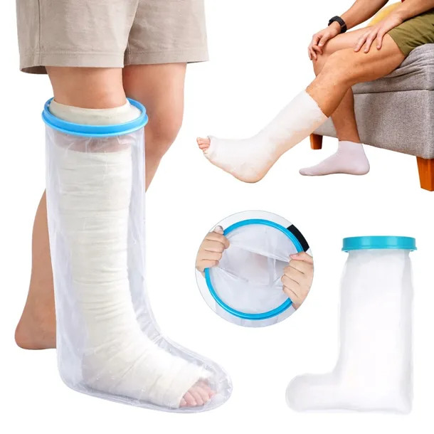 Wodoodporna OSŁONA GIPSU nogi ochraniacz but na nogę gips folia DO KĄPIELI