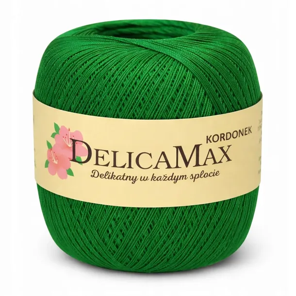 Kordonek DelicaMax 100g(565 m) kolor 182 Trawiasty Zielony Zieleń