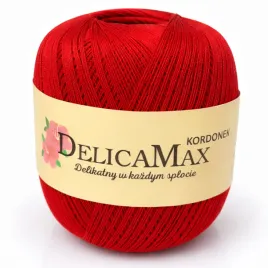 kordonek-delicamax-100g-565-m-kolor-154-czerwony-bawelna-merceryzowana