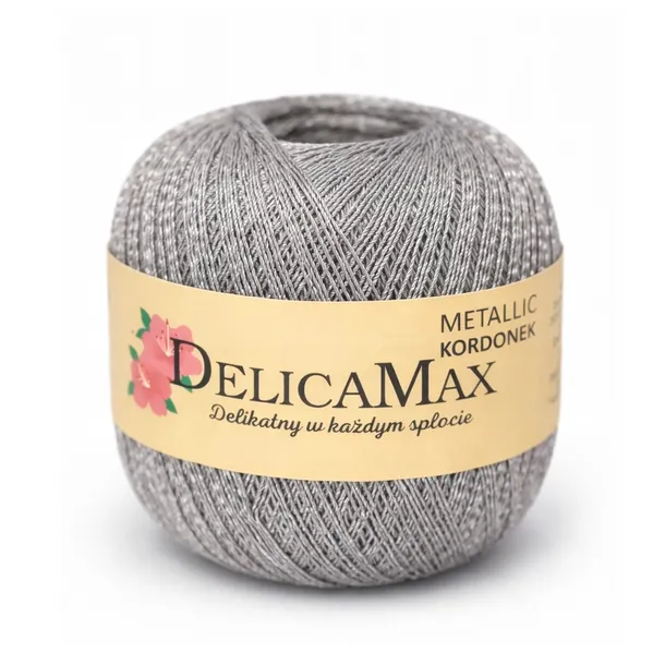 Kordonek DelicaMax METALLIC 100g(565 m) kolor 215 Metallic Szaro-Srebrny