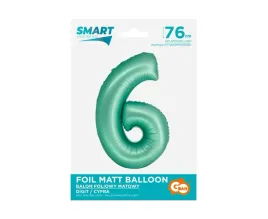 balon-cyfra-cyferka-6-urodziny-mietowa-matowa-76cm