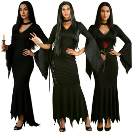stroj-kostium-gotycka-dama-upiorna-rodzinka-andrzejki-goth-suknia-choker