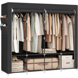 szafa-materialowa-skladana-tekstylna-na-ubrania-czarna-garderoba-167x45x170