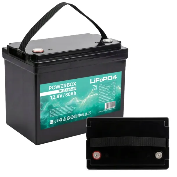 Akumulator LiFePO4 12V 80Ah Powerbox BMS 1024Wh IP65 Kamper Fotowoltaika