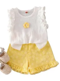 shein-komplet-dzieciecy-biala-bluzka-i-zolte-szorty-104-110-1hf