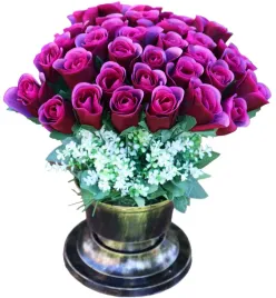 stroik-wiazanka-welurowe-purpurowe-roze-sztuczne-kwiaty-na-grob-cmentarz