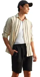 trendyol-meska-koszula-casual-bezowa-paski-z-kolnierzykiem-l-5-a