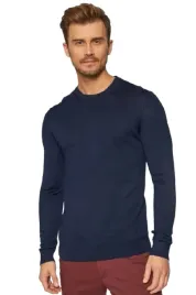 selected-homme-gladki-sweter-z-welna-granatowy-m-n1d
