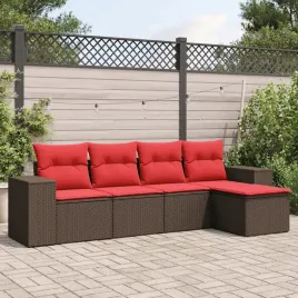 vidaxl-5-cz-zestaw-wypoczynkowy-do-ogrodu-z-poduszkami-brazowy-polirattan
