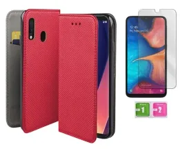 etui-z-klapka-do-samsung-galaxy-a20e-czerwony-smart-magnet-szklo-na-ekran