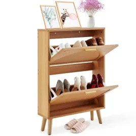 szafka-na-buty-waska-uchylna-2-poziomy-z-szuflada-60-cm-kolor-drewna