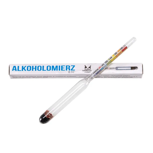 ALKOHOLOMIERZ ALKOMIERZ MIERNIK MENZURKA WSKAŹNIK ZAWARTOŚCI ALKOHOLU 0-96%