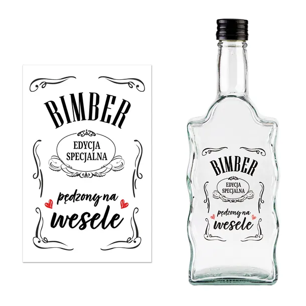 10X ETYKIETY NAKLEJKI NA WESELE WÓDKĘ BIMBER PĘDZONY NA ALKOHOL BEZBARWNE