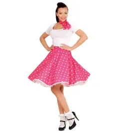 stroj-dziewczyna-pin-up-lata-50-sukienka-apaszka-w-groszki-rozowa-vintage-u