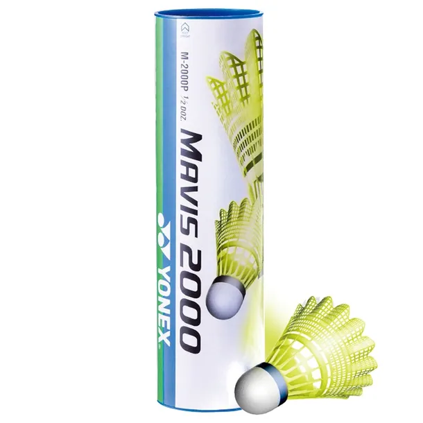 Lotki do badmintona żółte mocne Yonex Mavis 2000Y średnie niebieski kapsel
