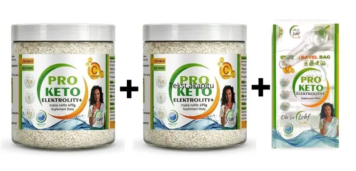 Keto elektrolity 2 x 495 g + saszetka podróżna z miarką 4 ml