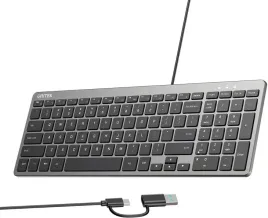 klawiatura-przewodowa-unitek-slimtap-usb-c-usb-a