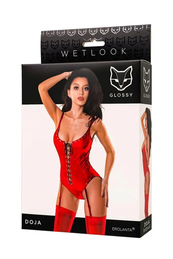 wetlook-doja-bodysuit-red-m