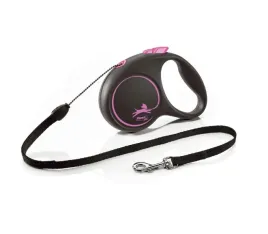 smycz-dla-psa-flexi-black-desing-linka-rozowa-roz-s-5m-12kg