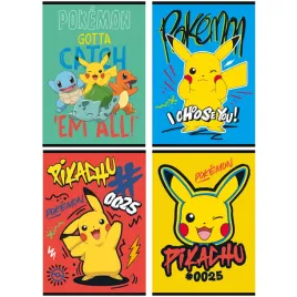 4-szt-x-zeszyt-a5-16-kartek-w-trzy-linie-pokemon-pikachu-kazdy-inny