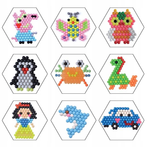Magiczny zestaw KORALIKI WODNE AquaBeads szablony - ERLI.pl