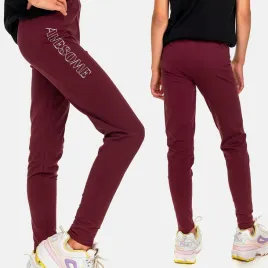 legginsy-dziewczece-getry-z-bawelny-dlugie-napis-nadruk-purpurowe-122
