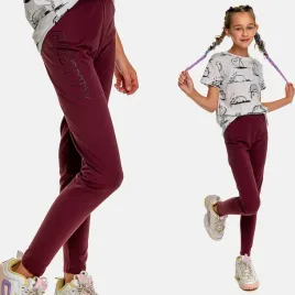 legginsy-dziewczece-getry-bawelniane-dlugie-ozdobny-napis-purpurowe-128