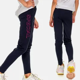 legginsy-getry-dziewczece-bawelniane-dlugie-z-nadrukiem-napisem-granat-122