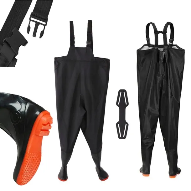 WODERY WĘDKARSKIE SPODNIOBUTY ANTYPOŚLIZGOWE PVC SZELKI ROZMIAR 48 290239